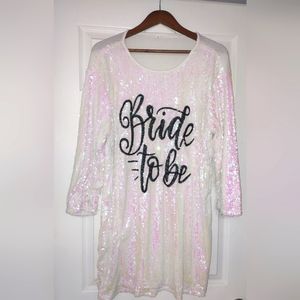 "Bride to be" sequin dress